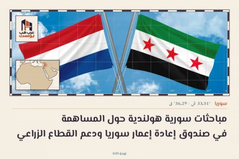 مباحثات سورية هولندية حول المساهمة في صندوق إعادة إعمار سوريا ودعم القطاع الزراعي