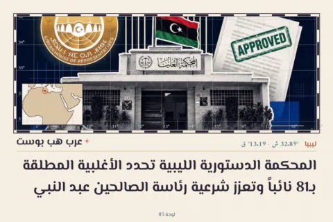 المحكمة الدستورية الليبية تحدد الأغلبية المطلقة بـ81 نائباً وتعزز شرعية رئاسة الصالحين عبد النبي