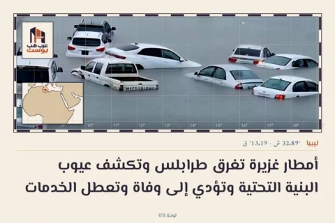 أمطار غزيرة تغرق طرابلس وتكشف عيوب البنية التحتية وتؤدي إلى وفاة وتعطل الخدمات