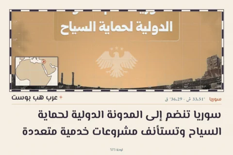 سوريا تنضم إلى المدونة الدولية لحماية السياح وتستأنف مشروعات خدمية متعددة
