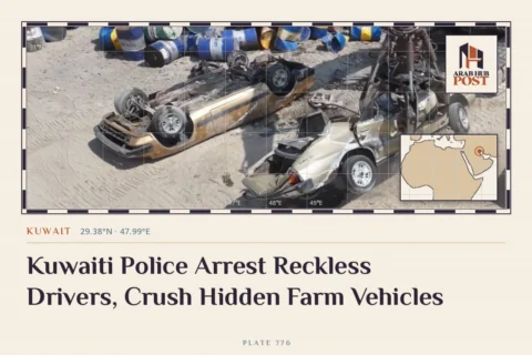 Kuwaiti Police Arrest Reckless Drivers, Crush Hidden Farm Vehicles